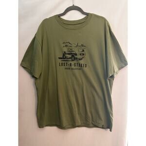 Arbor Collective Mens Tee Shirt Bronco Green Lost n Stoked Organic Cotton XXL